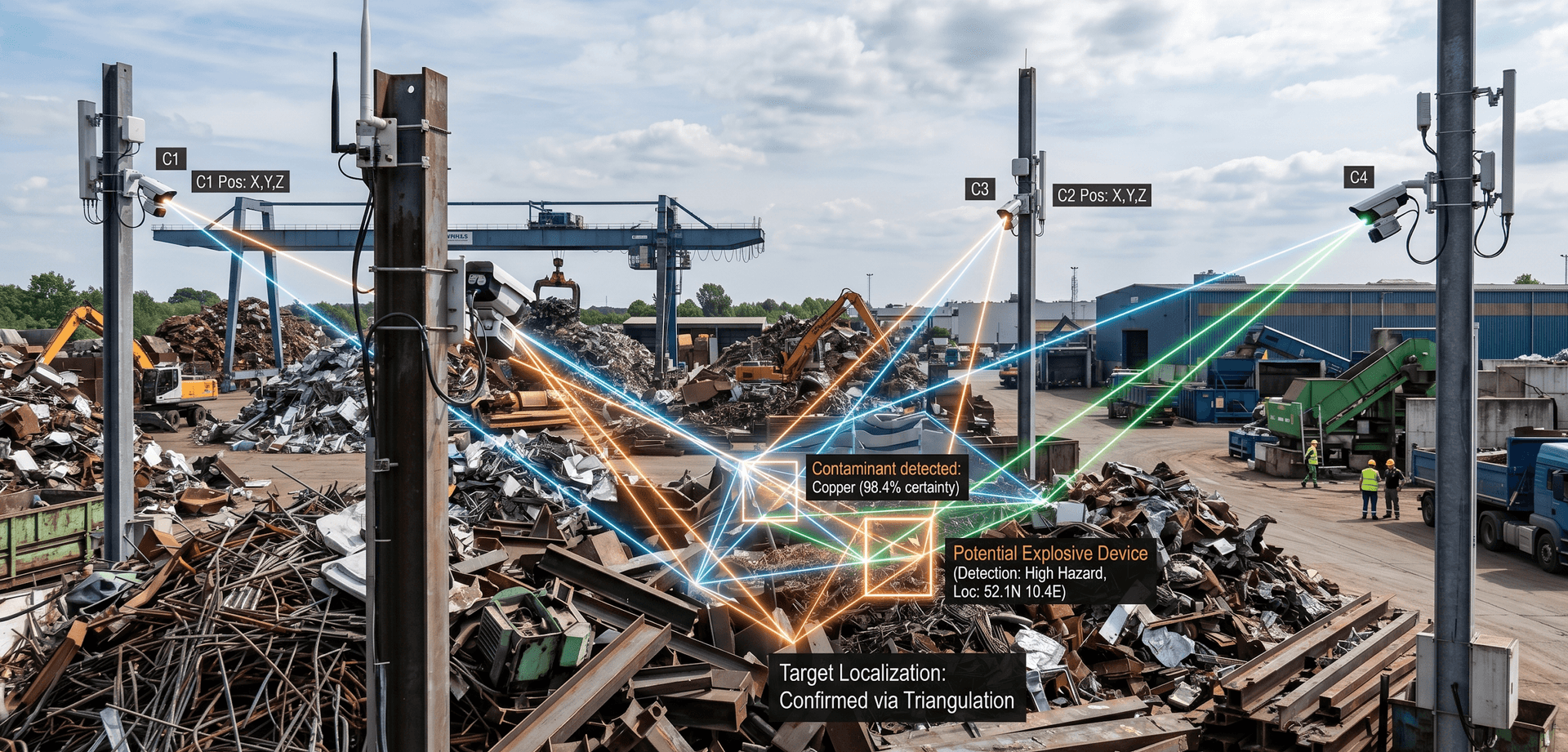 Breven edge camera deployed at a scrap yard load zone
